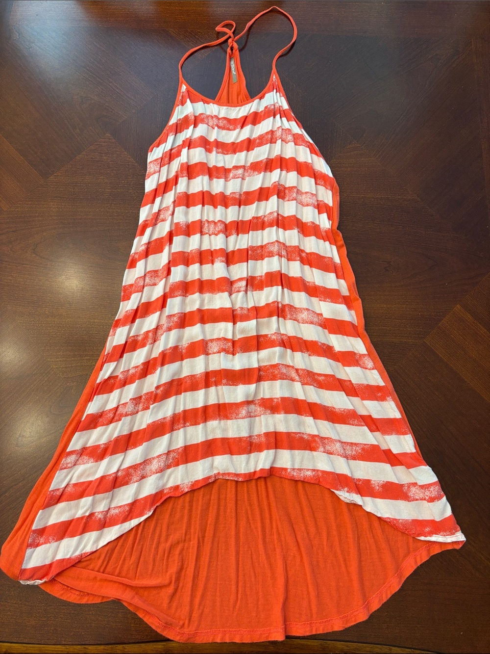 Women’s Striped Orange & White dress/swim cover